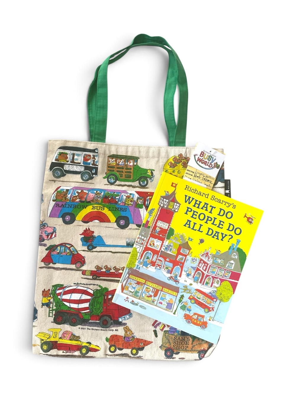 OUT OF PRINT Tote Busy World Richard Scarry Cotton Canvas Bag Book Toy Vintage
